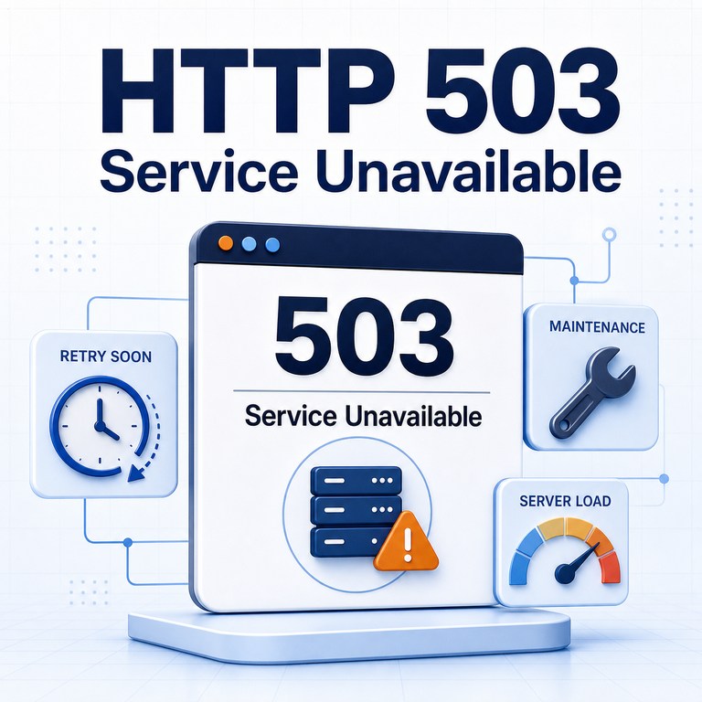HTTP 503 Service Unavailable troubleshooting cover showing temporary server overload