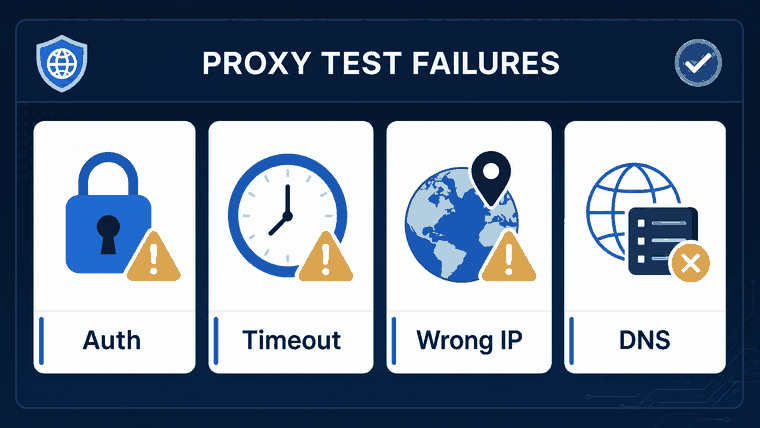 Proxy list failure patterns used for retesting and removal decisions