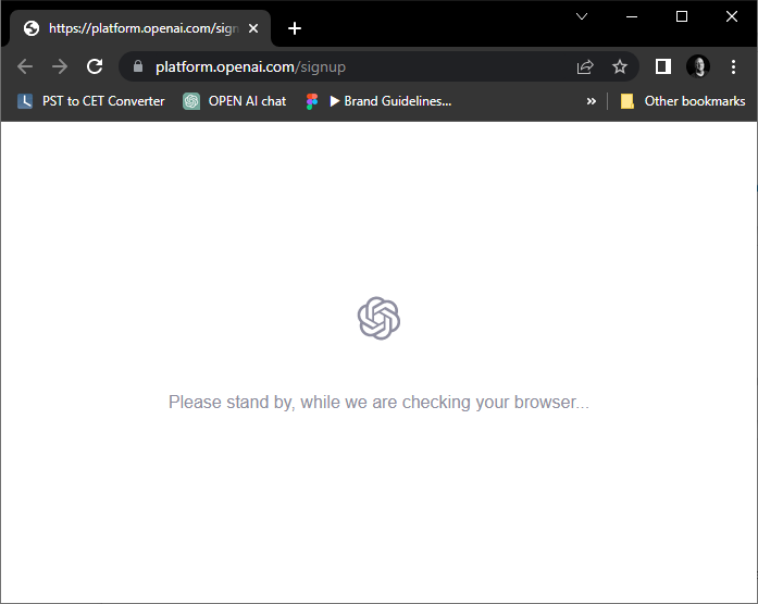 ChatGPT checking your browser verification screen during a login loop