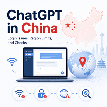 ChatGPT in China cover image showing login issues region limits and network checks