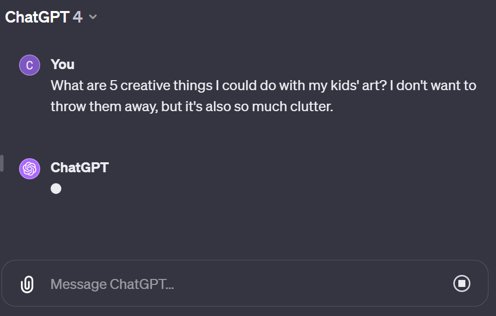 ChatGPT interface stuck loading