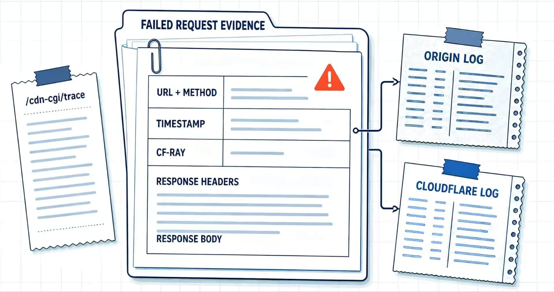 Cloudflare 502 incident evidence captured from one failed request