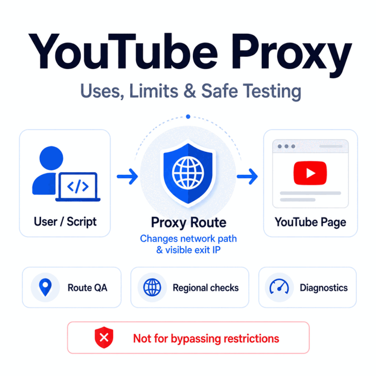 YouTube proxy guide for route testing, regional QA, and network diagnostics