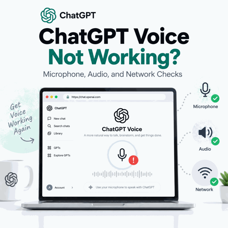 ChatGPT Voice not working cover showing microphone audio and network checks