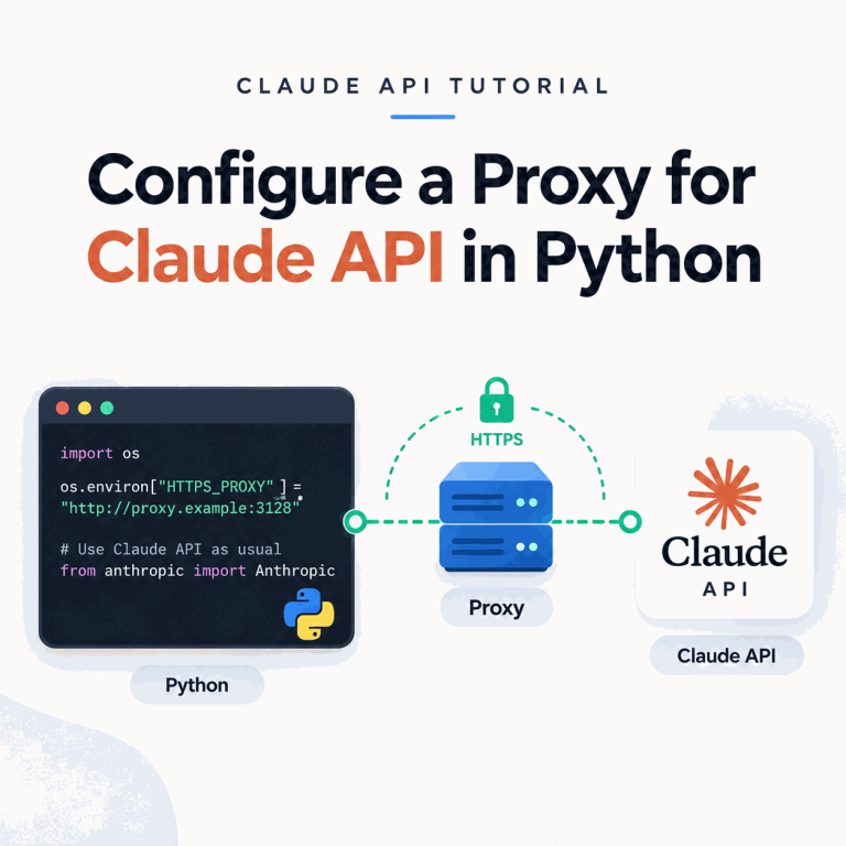 Claude API proxy setup in Python with a proxy server between Python code and the Claude API