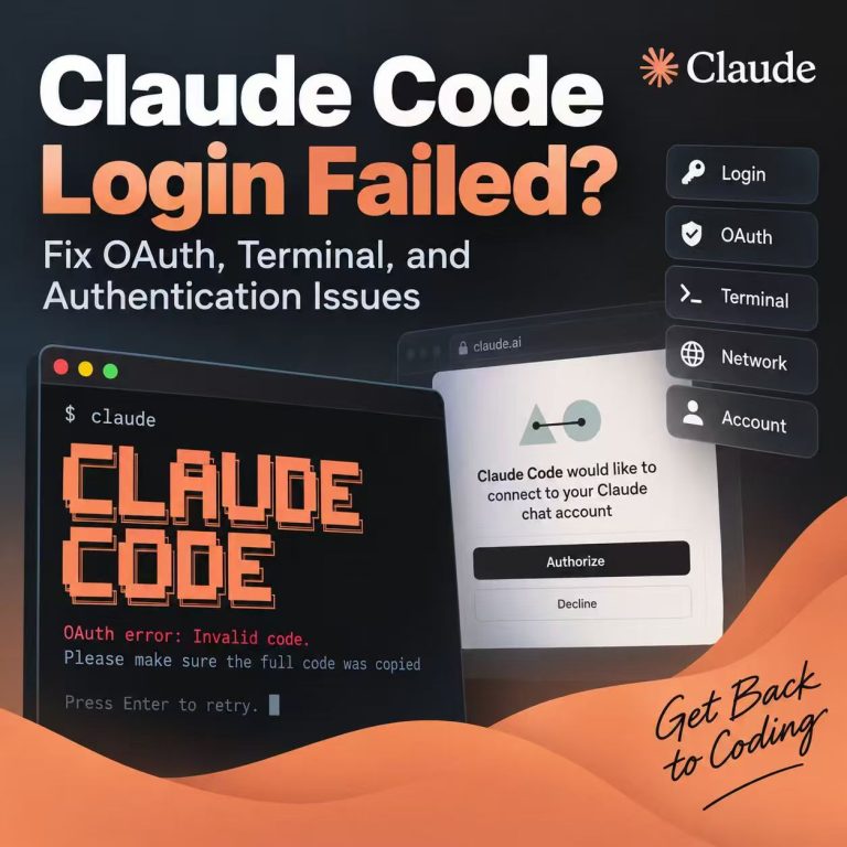 Claude Code login failed troubleshooting guide with OAuth, terminal authentication, browser authorization, and account access checks