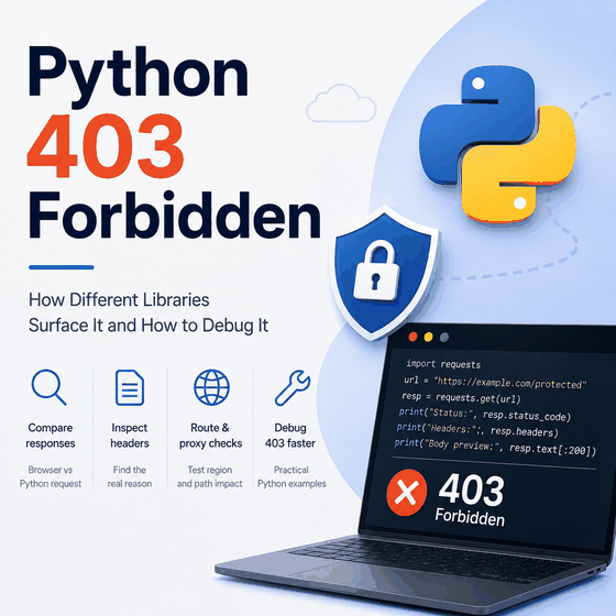 Python 403 Forbidden cover image with Python logo security shield and debugging theme